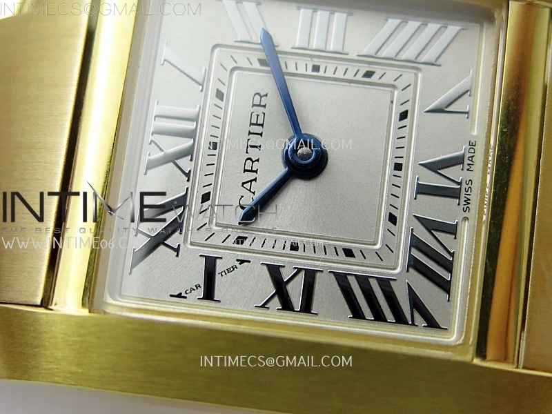 Tank Francaise Ladies 21.2mm YG 8848F 1:1 Best Edition Silver Dial on YG Bracelet Ronda Quartz